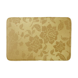 Tapete De Banheiro Flores Florais Elegante do Ouro Dourado Honeycomb