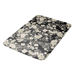 Tapete De Banheiro Flores Florais Flores Selvagens Folhas Deixam Fund