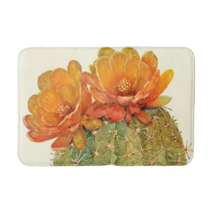 Tapete De Banheiro Flores Laranja De Cactus