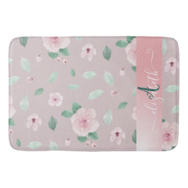 Tapete De Banheiro Flores Monograma Aquarela Chic Elegante