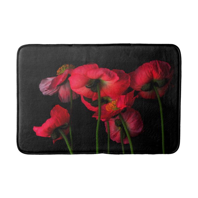 Tapete De Banheiro Flores | Papagaios vermelhos (Frente)