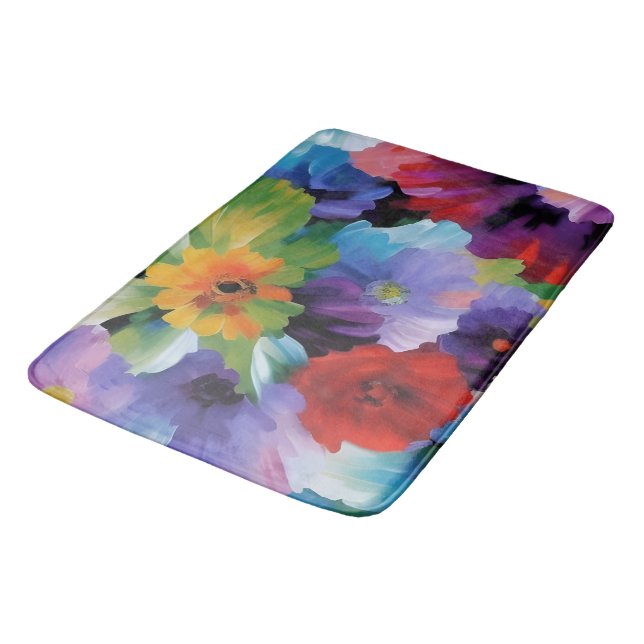 Tapete De Banheiro Flores pintadas lindas (Angulado)