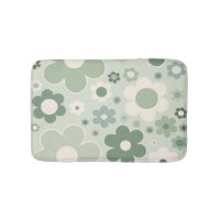 Flores Retro Abstrato Verde Sage Floral