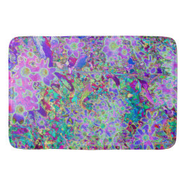 Tapete De Banheiro Flores roxas e cor-de-Abstrato Trippy