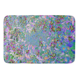 Tapete De Banheiro Flores Roxas, Verdes e Azuis a Rosa