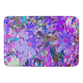 Tapete De Banheiro Flores selvagens roxas e magenta coloridas