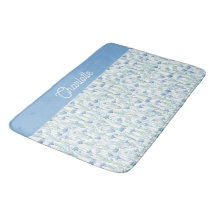 Flores silvestres aquarela azul nome personalizado