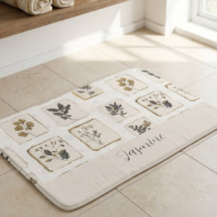 Tapete De Banheiro Flores silvestres prensadas secas vintage Nome Mon