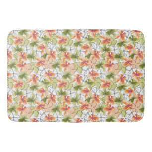 Tapete De Banheiro Flores Tropicais e Arte de Linha