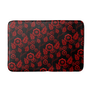 Tapete De Banheiro Flores vermelhas, folhas vermelhas, Folha floral/p