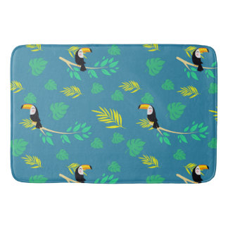 Tapete De Banheiro Floresta Tropical Azul e Verde