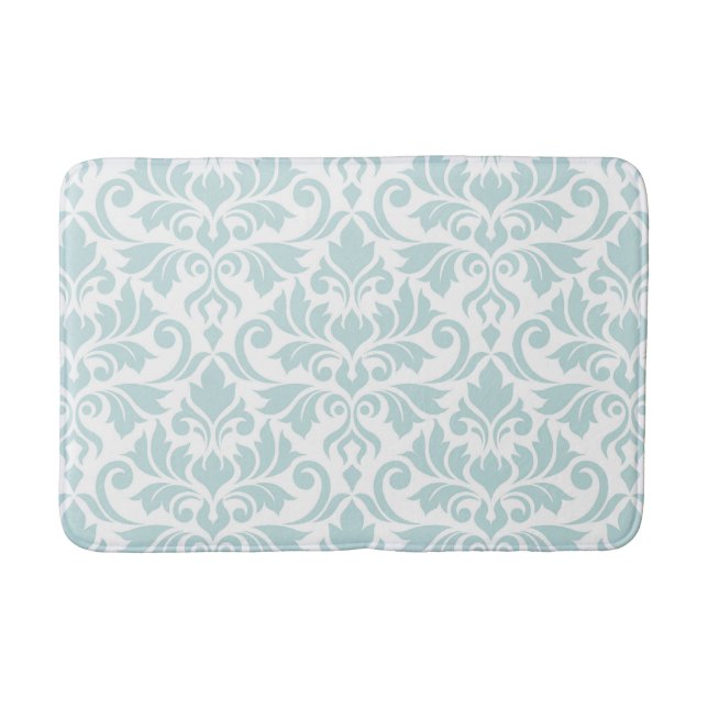 Tapete De Banheiro Flourish Damask Lg Pattern Duck Egg Blue on White (Frente)
