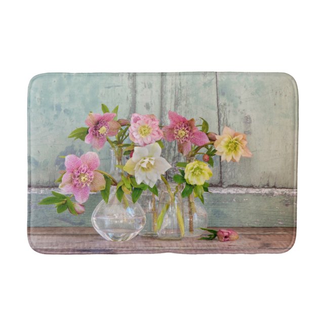 Tapete De Banheiro Flowers | Hellebores in Vases (Frente)
