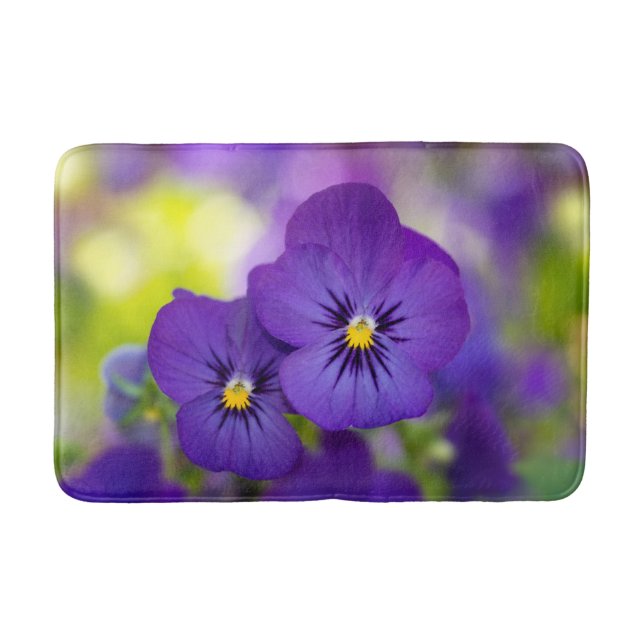 Tapete De Banheiro Flowers | Purple Pansies (Frente)