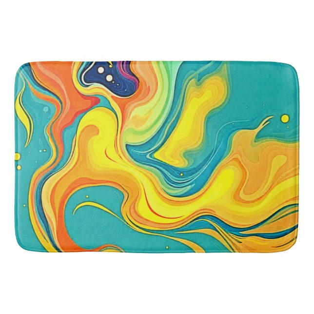 Tapete De Banheiro Fluidez da Alegria: Ondas Abstratas (Frente)