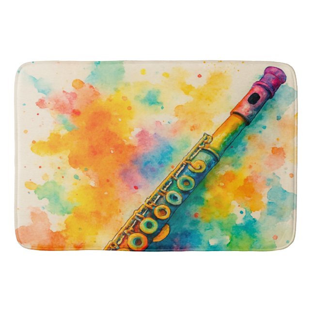 Tapete De Banheiro Fluto de Cores de Água Vibrantes (Frente)