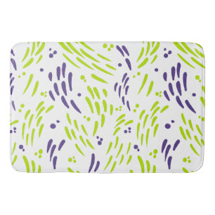 Tapete De Banheiro Fluxo em Verde limão e roxo