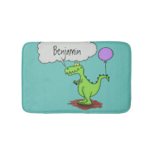 Tapete De Banheiro Fogo giro em forma de cartoon verde e engraçado