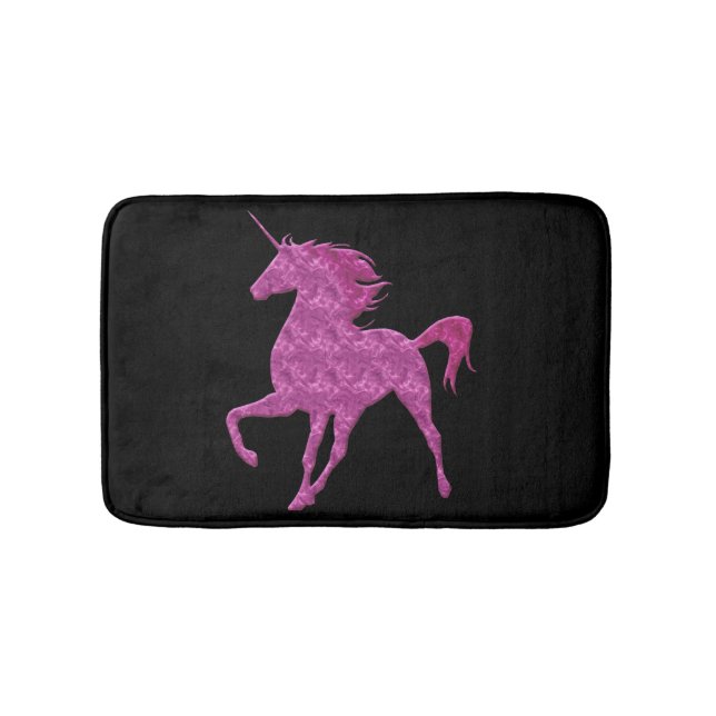 Tapete De Banheiro Fogo Rosa Unicorn Bath Mat (frente)