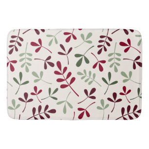 Tapete De Banheiro Folgas Ptn Reds & Greens em Creme