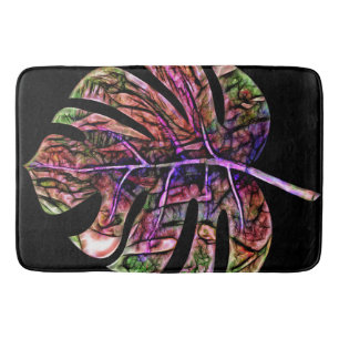Tapete De Banheiro Folha Brilhante Neon Tropical