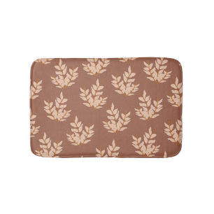 Tapete De Banheiro Folhas Castanhas Padrão de Folha Linha Vintage