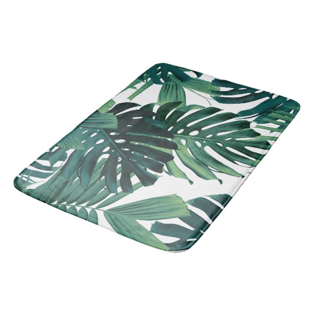 Tapete De Banheiro Folhas da Selva Tropical Monstera 1 (Angulado)