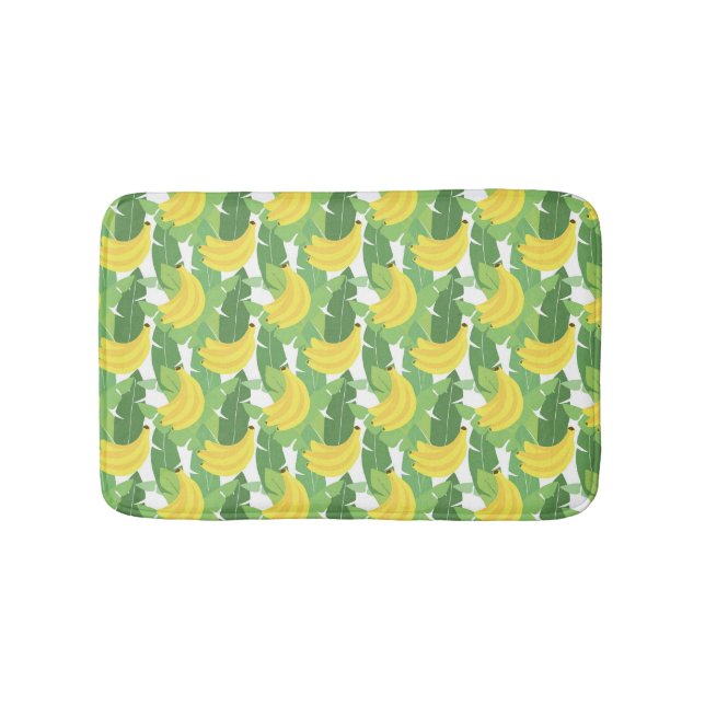 Tapete De Banheiro Folhas De Banana E Padrão De Fruta (frente)
