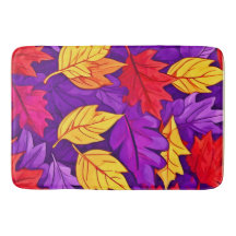 Folhas de Cartoon Vivas: Roxo, Amarelo, Vermelho
