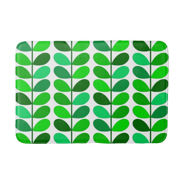 Tapete De Banheiro Folhas de meio século Dinamarquesas, Emerald e Ver (Frente)
