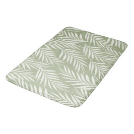 Tapete De Banheiro Folhas de Palmeira Elegantes Padrão Verde Oliva Le