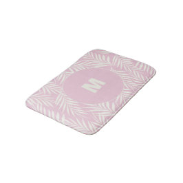 Tapete De Banheiro Folhas de Palmeira Elegantes Pessoais Rosa