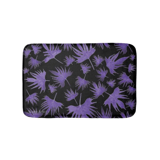 Tapete De Banheiro Folhas de vinha de canário roxo (frente)
