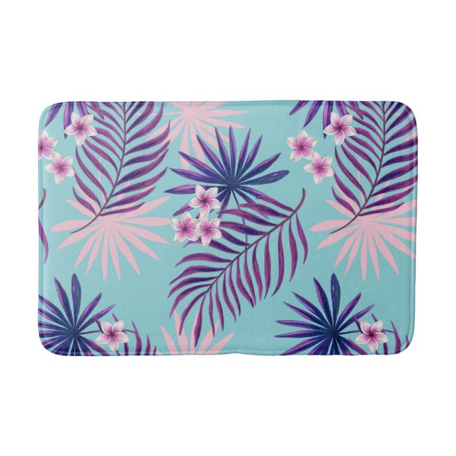 Tapete De Banheiro Folhas tropicais e flores 2 (Frente)