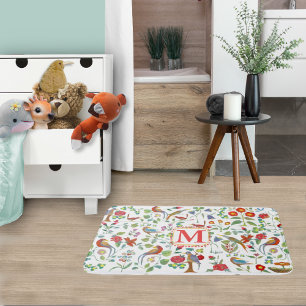 Tapete De Banheiro Folograma Monograma Floral Bath Mat