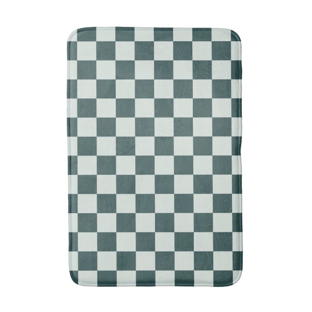 Tapete De Banheiro Forest green moss checkerboard pattern (Frente Vertical)
