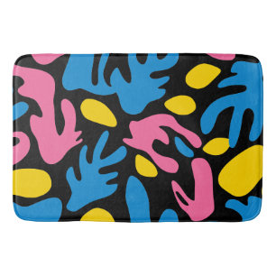 Tapete De Banheiro forma Abstrato orgânica cor-de-rosa azul-claro