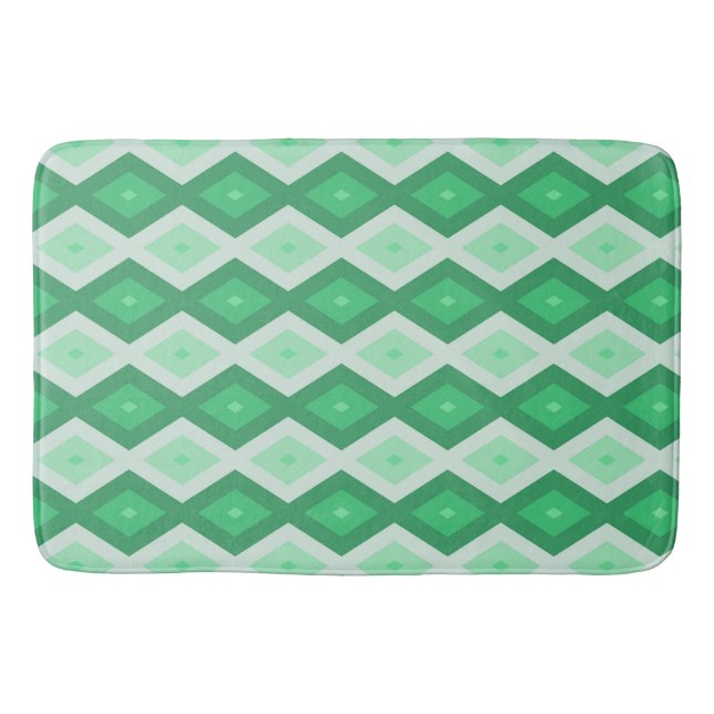 Tapete De Banheiro Formas de diamante verde (Frente)