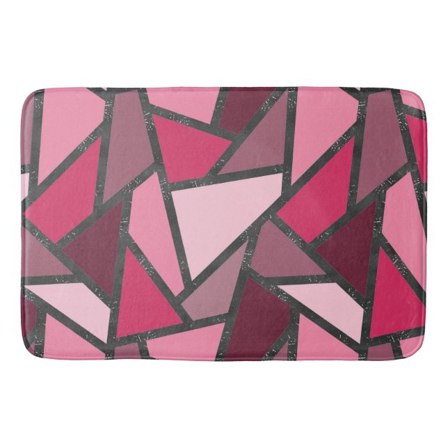 Tapete De Banheiro Formas de vidro cor-de-rosa (Frente)