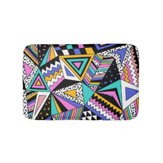 Tapete De Banheiro Formas Geométricas Retroativas: Vintagem Colorida.