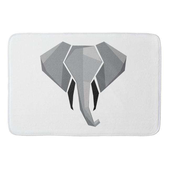 Tapete De Banheiro Formas Simples Geométrica Cabeça de Elefante (Frente)