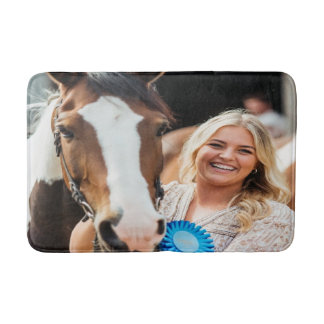 Tapete De Banheiro Foto de cavalo de exposição de gado personalizada