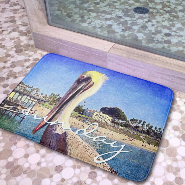 Tapete De Banheiro Fotografia de Pássaro Pelicano de Praia Sol Dia Sc (Criador carregado)