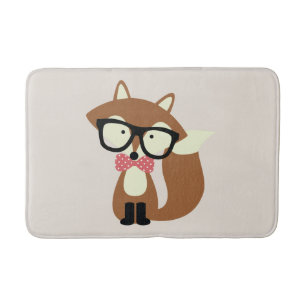 Tapete De Banheiro Fox de Brown do laço e do hipster dos vidros