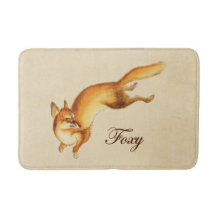 Tapete De Banheiro "Foxy" - Esboço japonês venenoso de uma raposa