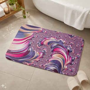 Tapete De Banheiro Fractal Espiral Rosa Roxo Abstrato