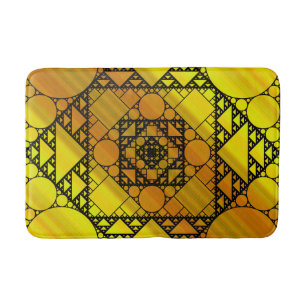 Tapete De Banheiro Fractal Geometria Bath Mat