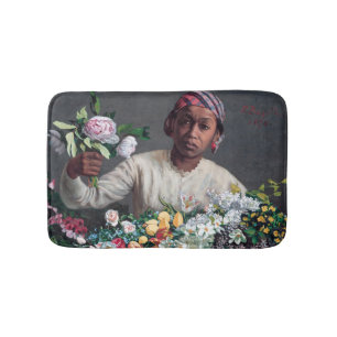 Tapete De Banheiro Frederic Bazille - Jovem Mulher com Peonias