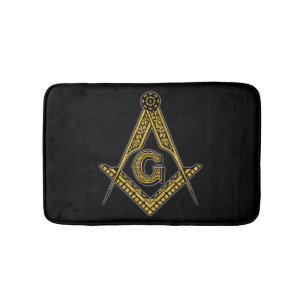 Tapete De Banheiro Freemason (preto & ouro)