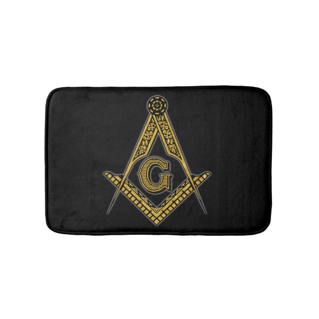 Tapete De Banheiro Freemason (preto & ouro) (frente)
